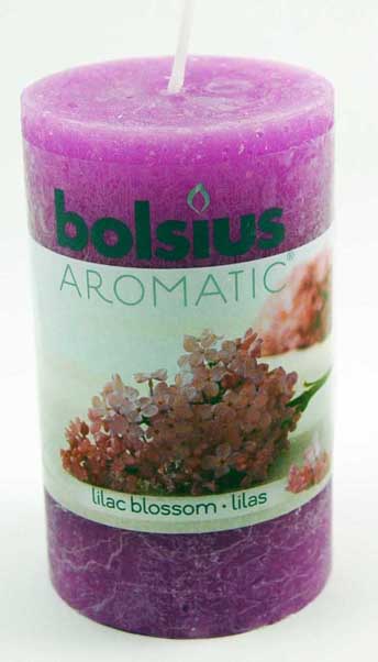 Candle Pillar Aromatic Rustic Lilac Blossom  100x58mm