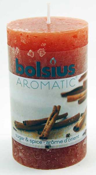 Candle Pillar Aromatic Rustic Sugar And Spice 100x58mm