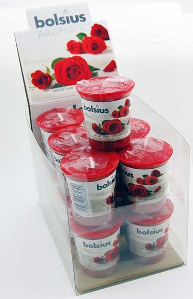 Candle Votive Mushroom Velvet Rose 12pcs