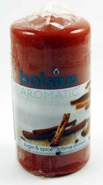 Candle Pillar Aromatic Sugar And Spice 120x60mm