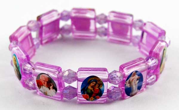 Bracelet Icon Plastic Purple 12 Pcs