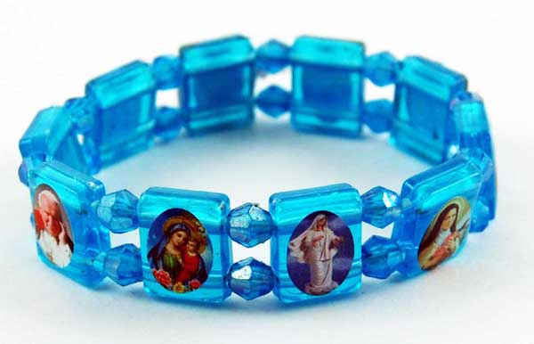 Bracelet Icon Plastic Blue 12 Pcs