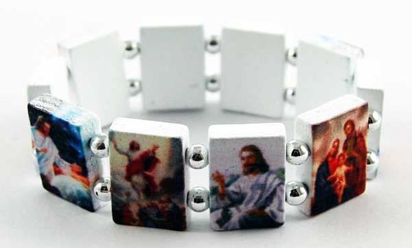 Bracelet Icon Square Shape White 12 Pcs