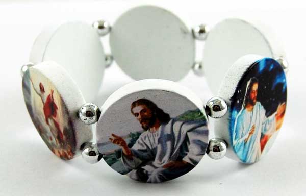 Bracelet Icon Circle Shape White 6Pcs