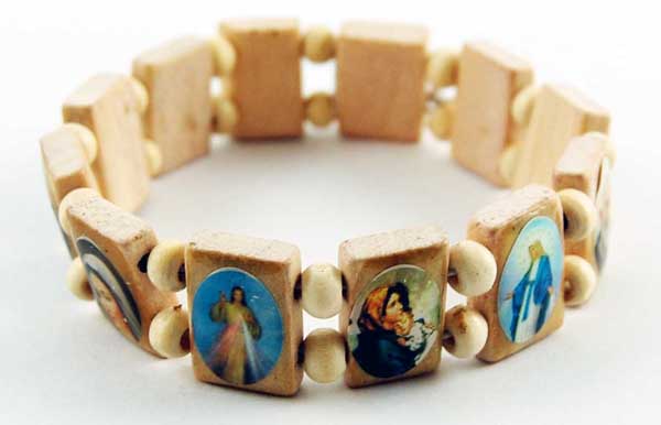 Bracelet Icon Natural Colour Wooden 12 Pcs