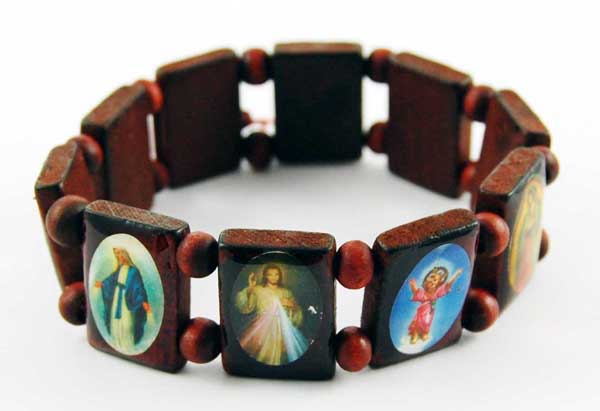 Bracelet Icon Brown Wooden 12 Pcs