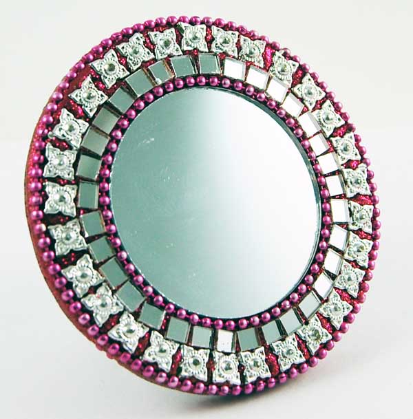 Mirror Circular Dark Pink 7.5cm