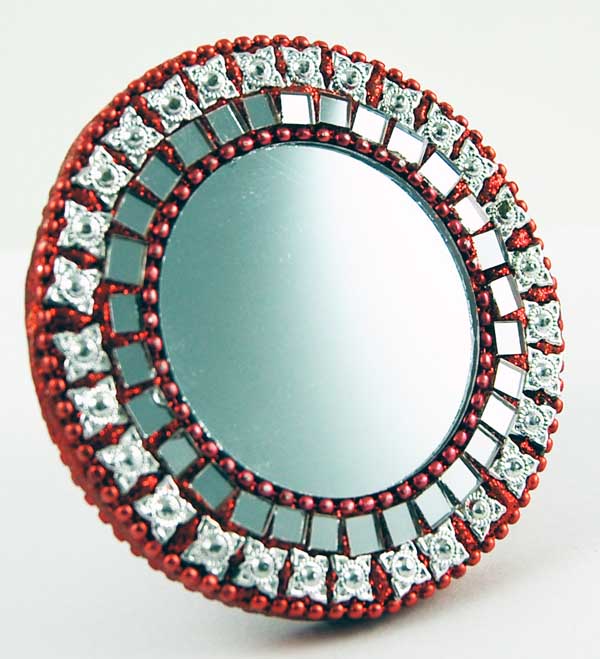 Mirror Circular Red 7.5cm