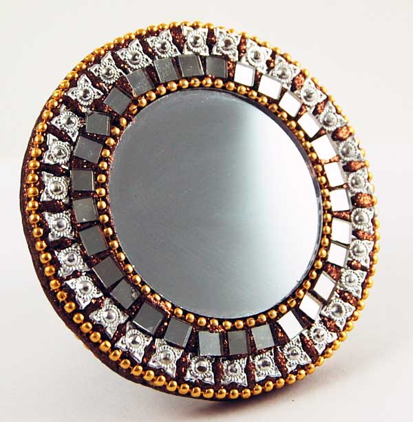 Mirror Circular Amber 7.5cm