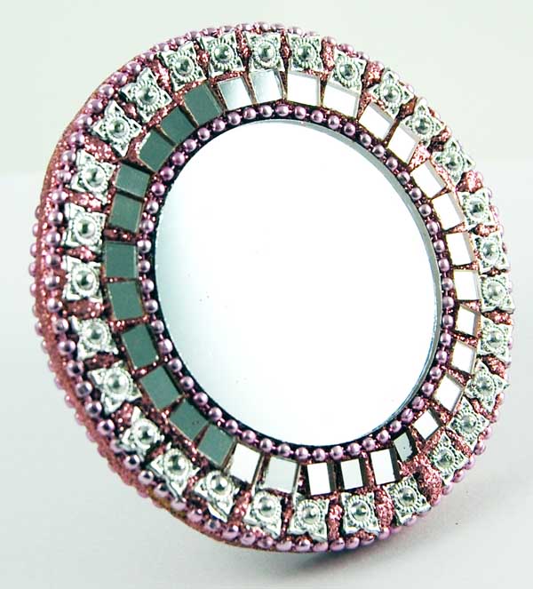 Mirror Circular Light Pink 7.5cm