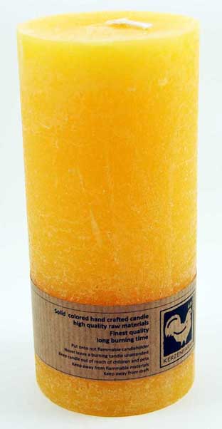 Candle Pillar Country Round Yellow 135X65mm
