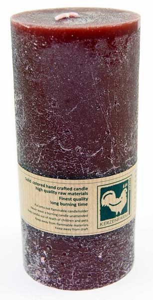 Candle Pillar Country Round Dark Red 135X65mm