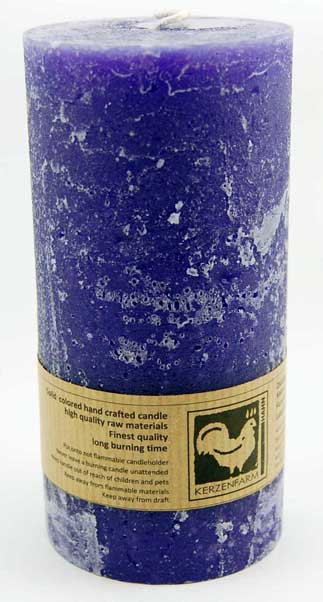 Candle Pillar Country Round Violet 135X65mm