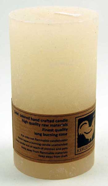 Candle Pillar Country Round Ivory 90X50mm
