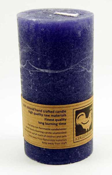 Candle Pillar Country Round Violet 90X50mm