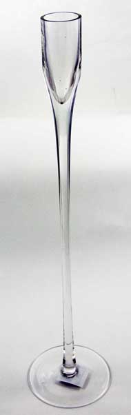 Candle Stick Glass Clear 8X40cm