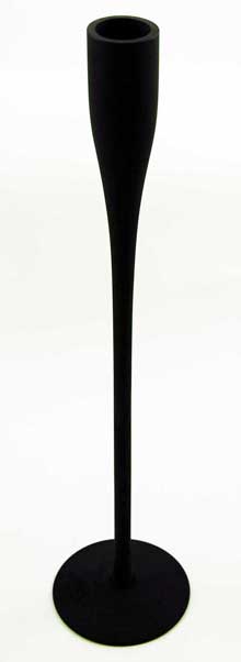 Candle Stick Glass Black 8X35cm