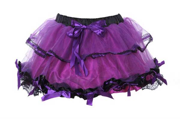 Skirt Medium Ra-Ra Style Purple And Black Mesh