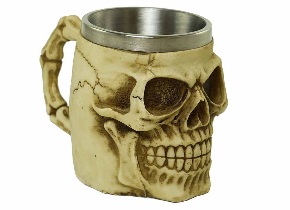 Tankard Ivory Skull Face