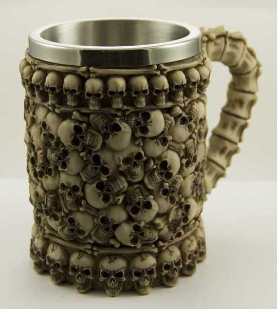 Tankard Ivory Skull Heads