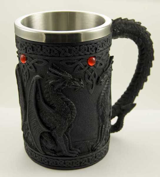 Tankard Dragon Black Celtic