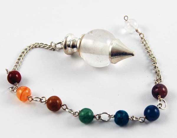Pendulum Seven Chakra Ball Crystal Quartz Chain Is 19c*MORE INFO