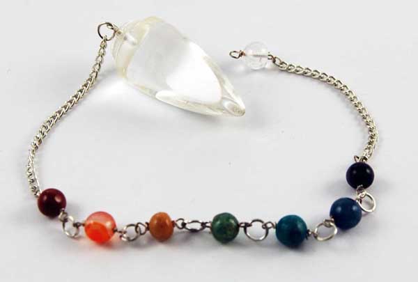 Pendulum Seven Chakra Plain Crystal Quartz Chain Is 24*MORE INFO
