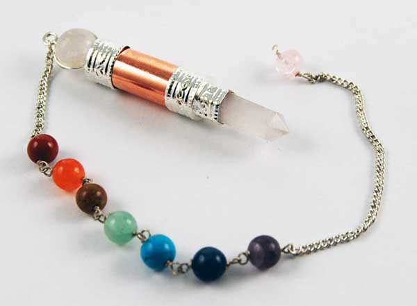 Pendulum Copper Chakra Rose Quartz Chain Is 19cm W *MORE INFO*