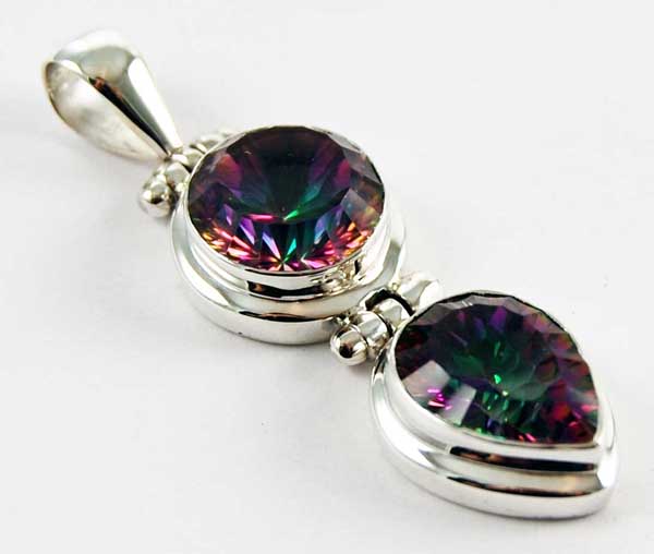 Pendent Silver Mystic Topaz  Rainbow