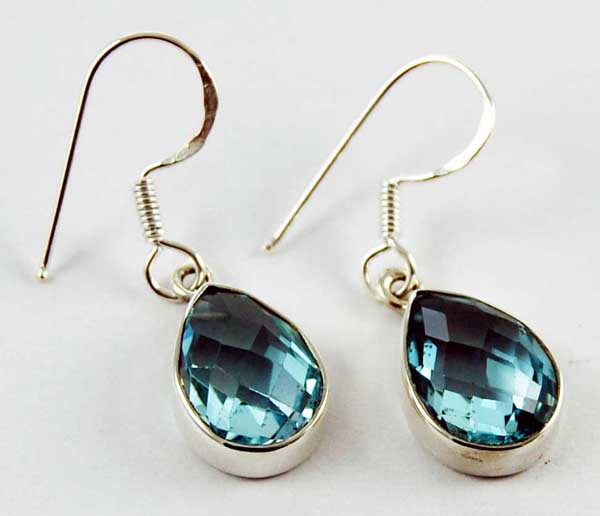 Earring Silver Blue Topaz
