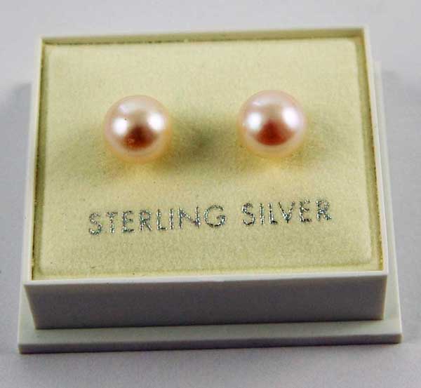 Earring Silver Freshwater Pearl 7-8mm
