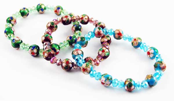Bracelet Cloisonne 10mm Assorted Colours Only