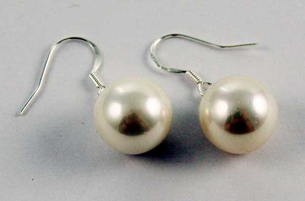 Earring Silver Seashell Pearl 12mm
