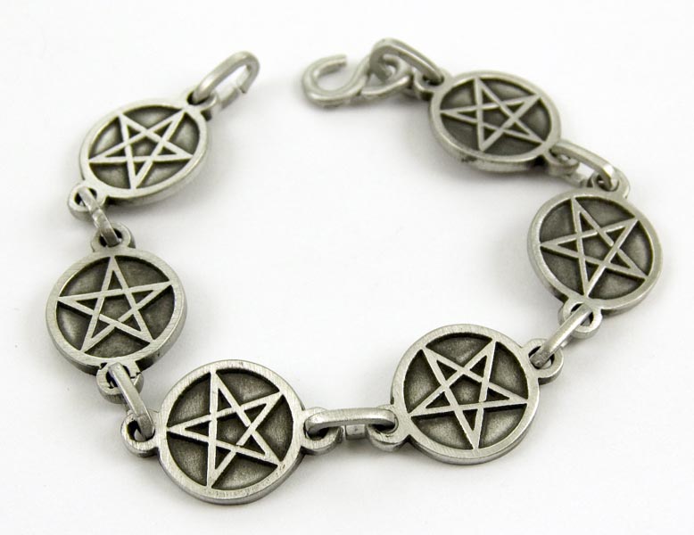 Bracelet Pewter Pentagram 21cm