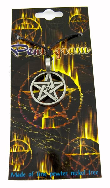 Pendant Pewter Pentagram Cut 3.5cm(H)