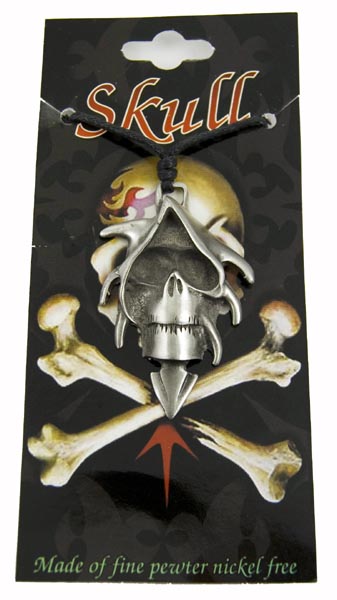Pendant Pewter Reaper Skull 6cm(H)