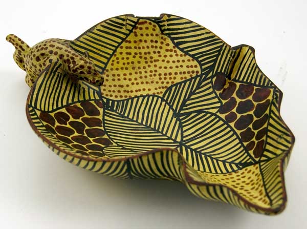 Leopard Bowl Wood L28cm