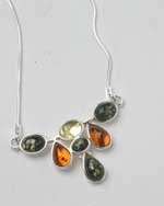 Necklace Amber Oval Pear Drop