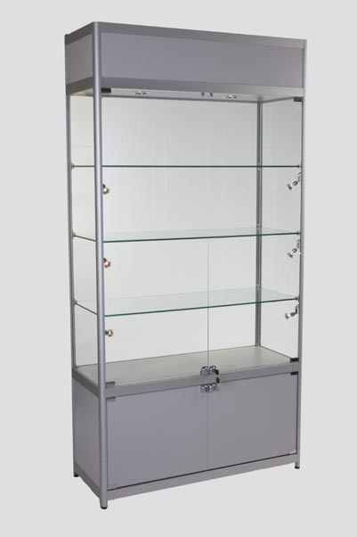 Display Cabinets Aluminium 1000Wx400Dx2000H MM SWC-1000