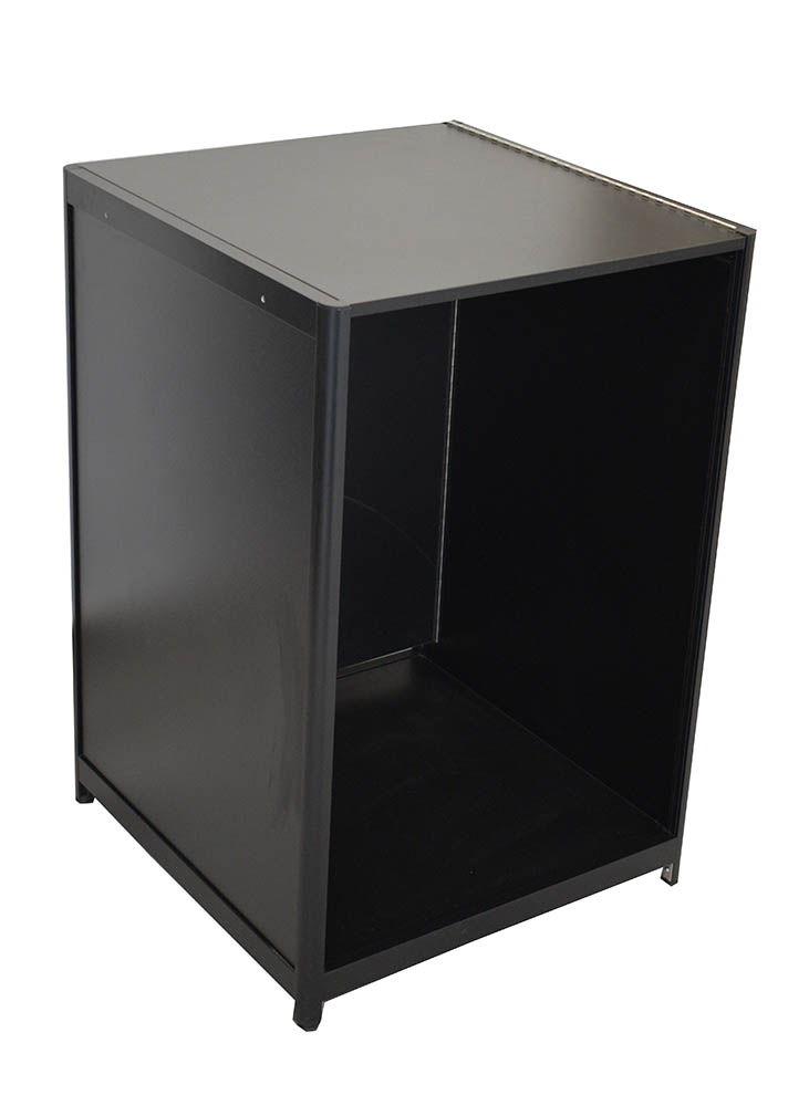 Wood And Glass Used Lockable Counter With Lights And Storage pic
