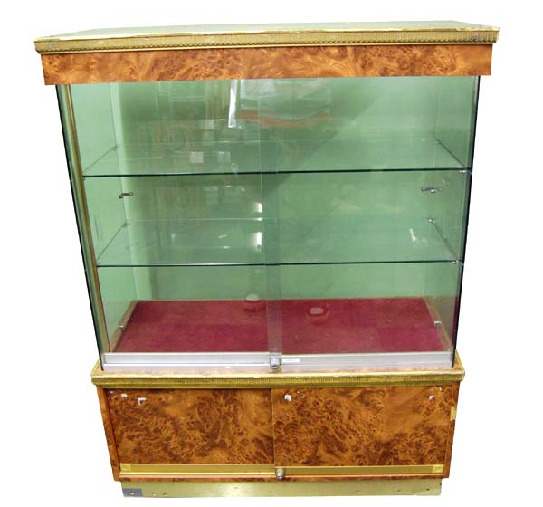 Wood And Glass Cabinet Used 98x45x130 H pick up only