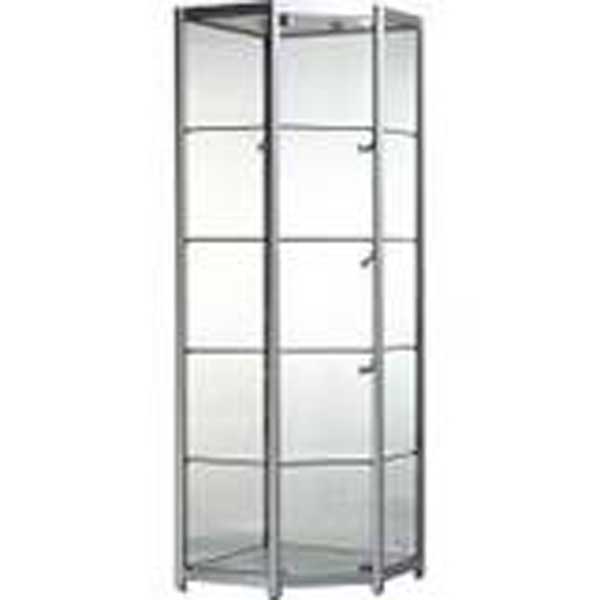Display Cabinets Aluminium White Corner Wall Unit 650x650X2000H