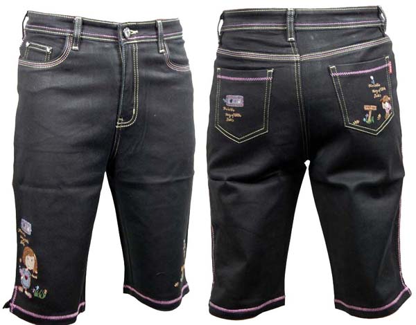 Jeans Denim Womens 3/4 Length Cut