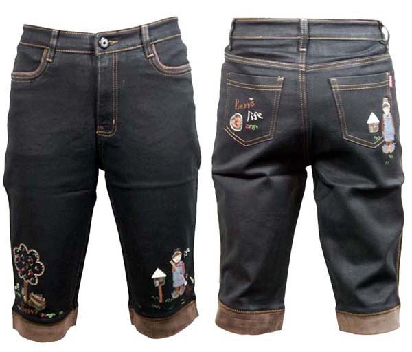 Jeans Denim Womens 3/4 Length Cut