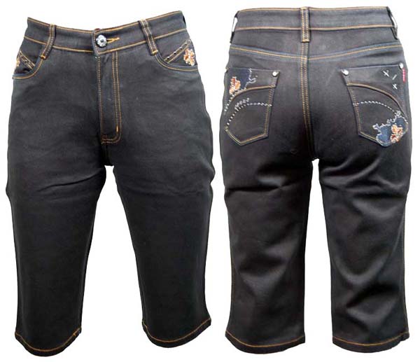 Jeans Denim Womens 3/4 Length Cut