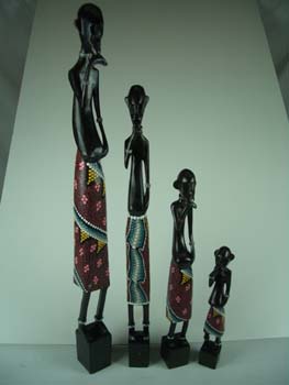 AFRICAN MEN SET OF 4 W/MOSAIC