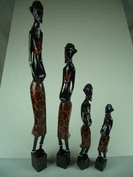 AFRICAN WOMEN SET OF 4 W/PRINT