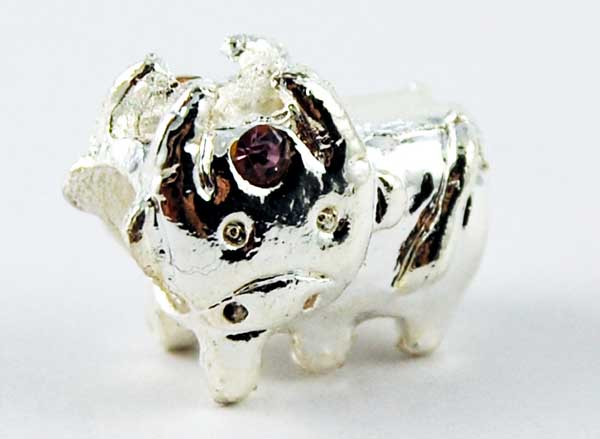 Cleopatra Silver Plated Charm Beads Sold In Packs Of Five