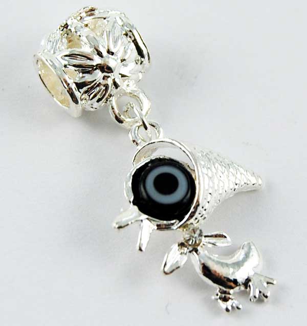 Cleopatra Silver Plated Charm Beads Sold In Packs Of 3