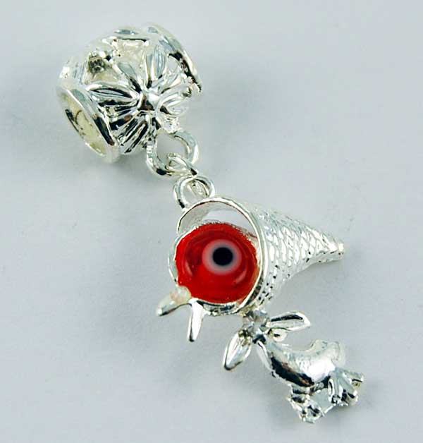 Cleopatra Silver Plated Charm Beads Sold In Packs Of 3